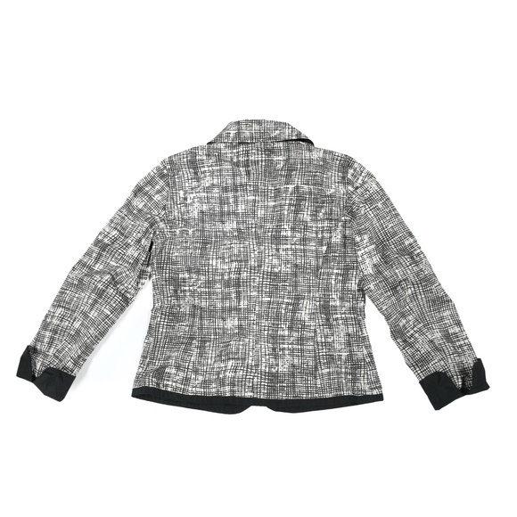 WEEKEND MAX MARA Women's Black/White Reversible Jacket Solid/Crosshatch Size 10 - Picture 2 of 15